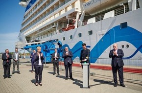 AIDA Cruises: AIDA Cruises eröffnet mit AIDAsol größte Landstromanlage Europas in Rostock-Warnemünde