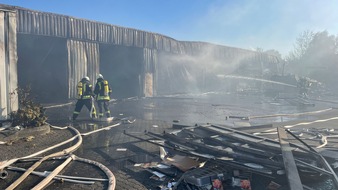 FF Goch: Abschlussmeldung: Großbrand einer Gewerbehalle