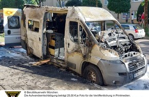 Feuerwehr München: FW-M: Camper ausgebrannt (Neuperlach Süd)