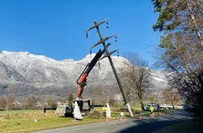 St.Gallisch-Appenzellische Kraftwerke AG: SAK Medienmitteilung: SAK baut Freileitungen zwischen Rüthi und Sennwald zurück