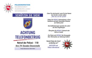 Polizeiinspektion Delmenhorst / Oldenburg - Land / Wesermarsch: POL-DEL: Stadt Delmenhorst: Warnung vor falschen Polizeibeamten