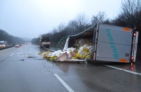 Polizeiinspektion Hildesheim: POL-HI: Lkw-Unfall auf der BAB 7 bei Hildesheim