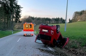 Polizeipräsidium Westpfalz: POL-PPWP: Auto aufs Dach gelegt