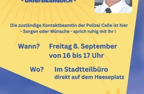 Polizeiinspektion Celle: POL-CE: Kontaktbeamtin und Ortsbürgermeisterin laden zur Bürgersprechstunde
