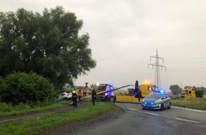 Freiwillige Feuerwehr Werne: FW-WRN: TH_1 - LZ1 - nach VU / PKW über Verkehrsinsel / Nachforderung der Polizei