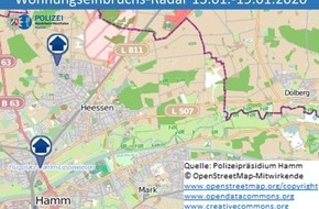 Polizeipräsidium Hamm: POL-HAM: Wohnungseinbruchs-Radar Hamm 13.01. bis 19.01.2020