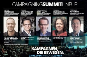 Campaigning Summit: Greenpeace, von Matt und Schottlands Unabhängigkeitsbewegung auf der Bühne am Campaigning Summit Zurich 2014 (BILD)