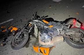 Polizeidirektion Neustadt/Weinstraße: POL-PDNW: Verkehrsunfall mit leichtverletztem Motorradfahrer