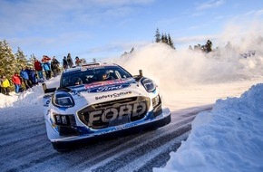 Ford-Werke GmbH: Sicheres Podestergebnis für Adrien Fourmaux/Alexandre Coria im Ford Puma Hybrid Rally1 bei der Rallye Schweden