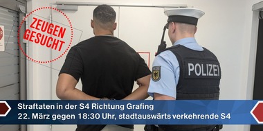 Bundespolizeidirektion München: Bundespolizeidirektion München: Körperverletzung in der S4 / Bundespolizei sucht weitere Zeugen und Geschädigte