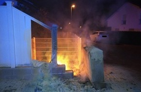 Polizeidirektion Pirmasens: POL-PDPS: Brand von vier Mülltonnen und eines Stromkastens
