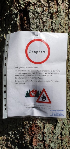 Kreisfeuerwehrverband Segeberg: FW-SE: Gefahr durch Wald- und Vegetationsbrände