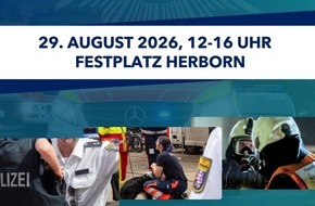 Polizeipr&auml;sidium Mittelhessen - Pressestelle: Mittelhessen: Respekt zeigen - Respekt erfahren: Polizei l&auml;dt zur Blaulichtmeile am 29. August 2026 nach Herborn ein