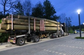 Polizeipräsidium Südosthessen: POL-OF: Überladener Holztransporter auf der Autobahn 3; Zeugensuche nach Brandstiftungen in Bad Soden-Salmünster