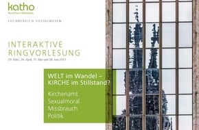 Katholische Hochschule Nordrhein-Westfalen: „Sexualisierte Gewalt im Kontext von Kirche“: Einladung zur interaktiven katho-Ringvorlesung