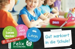 Gutmarkiert: Gutmarkiert in die Schule starten - mit lustigen Namensaufklebern und Textiletiketten