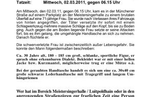 Polizeipräsidium Mittelfranken: POL-MFR: (416) Versuchter Raubmord - hier: Aktueller Ermittlungsstand