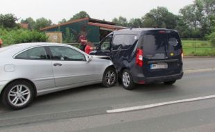Polizeiinspektion Hameln-Pyrmont/Holzminden: POL-HM: Unfall durch Wendemanöver auf der Landesstraße / 2 Verletzte