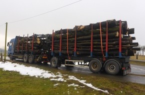 Kreispolizeibehörde Euskirchen: POL-EU: Überladenen Holztransporter aus Verkehr gezogen