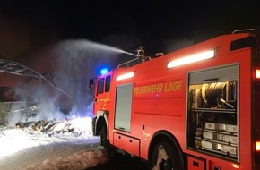Freiwillige Feuerwehr Lage: FW Lage: Überörtliche Unterstützung / TLF4000 zum Großbrand - 22.09.2019 - 1:38 Uhr