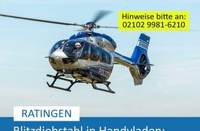 Polizei Mettmann: POL-ME: Blitzdiebstahl in Handyladen - Polizei fahndete per Hubschrauber - 2503060