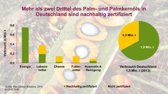 OVID Verband der ölsaatenverarbeitenden Industrie in Deutschland e. V.: Mehr als zwei Drittel des in Deutschland verwendeten Palmöls sind nachhaltig zertifiziert
