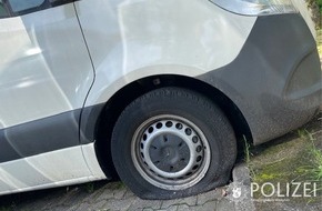 Polizeipräsidium Westpfalz: POL-PPWP: Reifen an Firmenfahrzeug zerstochen