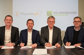 Thyssengas GmbH: Thyssengas und Gelsenwasser kooperieren bei Wasserstoff: Absichtserklärungen zur H2-Anbindung für großes Netzgebiet in NRW unterzeichnet