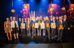 BGHW - Berufsgenossenschaft Handel und Warenlogistik: BGHW: Präventionspreis "Die Goldene Hand" 2018 verliehen / Vier Unternehmen ausgezeichnet / Alle Infos: diegoldenehand.de