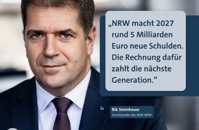 Bund der Steuerzahler Nordrhein-Westfalen e.V.: BdSt NRW warnt: Wahljahr auf Pump belastet n&auml;chste Generation