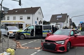 Polizeipräsidium Südosthessen: POL-OF: Vier Leichtverletzte bei Verkehrsunfall unter Beteiligung eines Streifenwagens