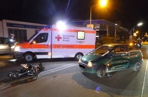 Polizeipräsidium Mainz: POL-PPMZ: Verkehrsunfall mit einem schwerverletzten Kradfahrer