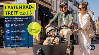 Kreispolizeibeh&ouml;rde Viersen: POL-VIE: Lastenrad im Alltag: Tipps, Training und Austausch