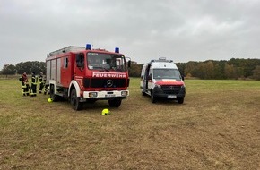 Feuerwehr Flotwedel: FW Flotwedel: BOS-Organisationen rücken gemeinsam zu vermeintlicher Personenbergung in Nordburg (Offensen) aus