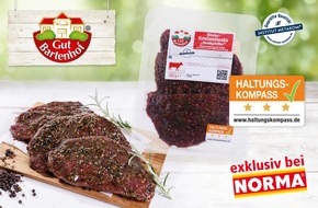 NORMA: NORMA-Rindfleisch von GUT BARTENHOF mit Haltungskompass Stufe 3 für mehr Tierwohl im Discount-Sortiment / Neuer Meilenstein beim Lebensmittel-Händler