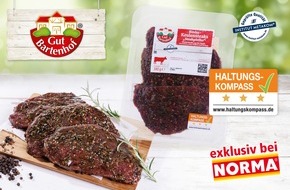 NORMA：NORMA-伦弗利什·冯·古特·巴滕霍夫（NORMA-r indfleisch von GUT BARTENHOF mit Haltungskompass Stufe 3 für mehr Tierwohl im Discount-Sortiment/Neuer Meilenstein beim Lebensmittel-Händler）