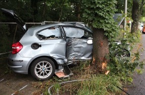 Polizei Mettmann: POL-ME: Rettungshubschrauber war im Einsatz: 55-jähriger Heiligenhauser bei Alleinunfall mit dem Auto schwer verletzt - Heiligenhaus - 2407040