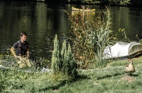 Feuerwehr Ennepetal: FW-EN: Ungewöhnliches Bild am Beyenburger Stausee: Feuerwehr versucht eine Ente mit Stand Up Paddle zu retten.