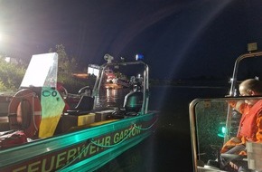 Kreisfeuerwehrverband Lüchow-Dannenberg e.V.: FW Lüchow-Dannenberg: +++ Großeinsatz an der Elbe +++ Person nach Sprung in die Elbe nicht gefunden +++