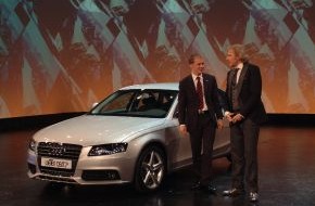 Audi AG: Thomas Gottschalk begrüßte am Samstag DTM-Champion Mattias Ekström bei "Wetten, dass..?" in Leipzig