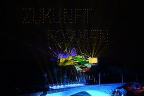 Drohnenshow zum Tag der Deutschen Einheit 2021 in Halle (Saale)