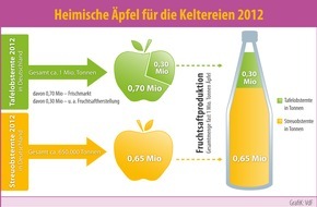 VdF Verband der deutschen Fruchtsaft-Industrie: Mehr Streuobstäpfel als erwartet / Fruchtsaft-Hersteller fördern heimische Erzeugung (BILD)