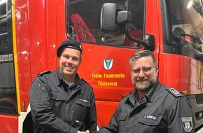 Freiwillige Feuerwehr Tönisvorst: FW Tönisvorst: Löschzugführer Kai Hebben zum Brandoberinspektor befördert
