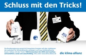 Klima-Allianz Deutschland: Kampagnenstart der Klima-Allianz: "Schluss mit den Tricks! Die Energiewende ist machbar!" (mit Bild)