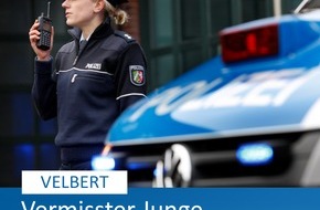 Polizei Mettmann: POL-ME: Vermisster Junge wohlbehalten angetroffen - Velbert - 2412073
