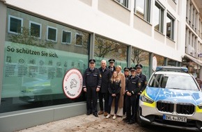 Polizeipräsidium Heilbronn: POL-HN: Das Polizeipräsidium Heilbronn informiert in der Heilbronner Innenstadt zum Einbruchschutz, Einweihung Schaufenster KOD Gebäude