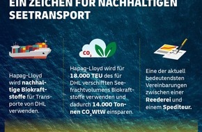 Deutsche Post DHL Group: PM: DHL Global Forwarding und Hapag-Lloyd setzen mit modernem Biokraftstoff ein Zeichen für nachhaltigen Seetransport / PR: DHL Global Forwarding and Hapag-Lloyd set an example for sustainable  ocean transport by using ...