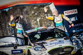 Sicheres Podestergebnis für Adrien Fourmaux/Alexandre Coria im Ford Puma Hybrid Rally1 bei der Rallye Schweden