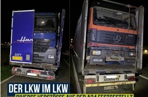 Polizeipräsidium Rostock: POL-HRO: LKW im LKW: Polizei stellt auf A 24 massive Ladungsverstöße fest