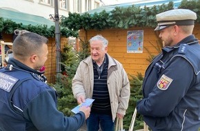 Polizeipräsidium Koblenz: POL-PPKO: Eröffnung des Weihnachtsmarktes in Koblenz am 22.11.2024 - Polizei Koblenz und Ordnungsamt auf dem Weihnachtsmarkt